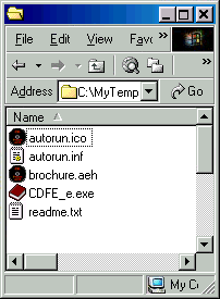 The autorun CD in the temporary folder